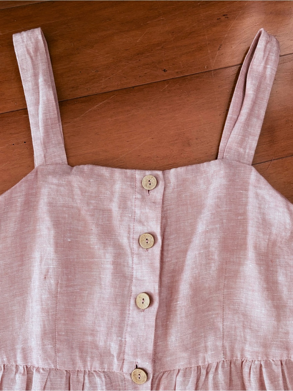 Blush Linen Button Front Maxi Dress , 6 - Picture 3 of 6